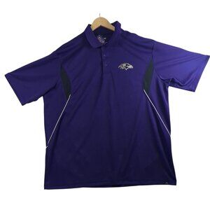 Baltimore Ravens NFL Team Apparel Mens Purple Polo 2XL Moisture Wicking Stretch